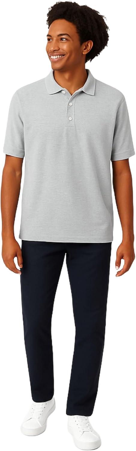 French Toast Unisex Adult Pique Polo (Standard & Husky)(Heather Gray)