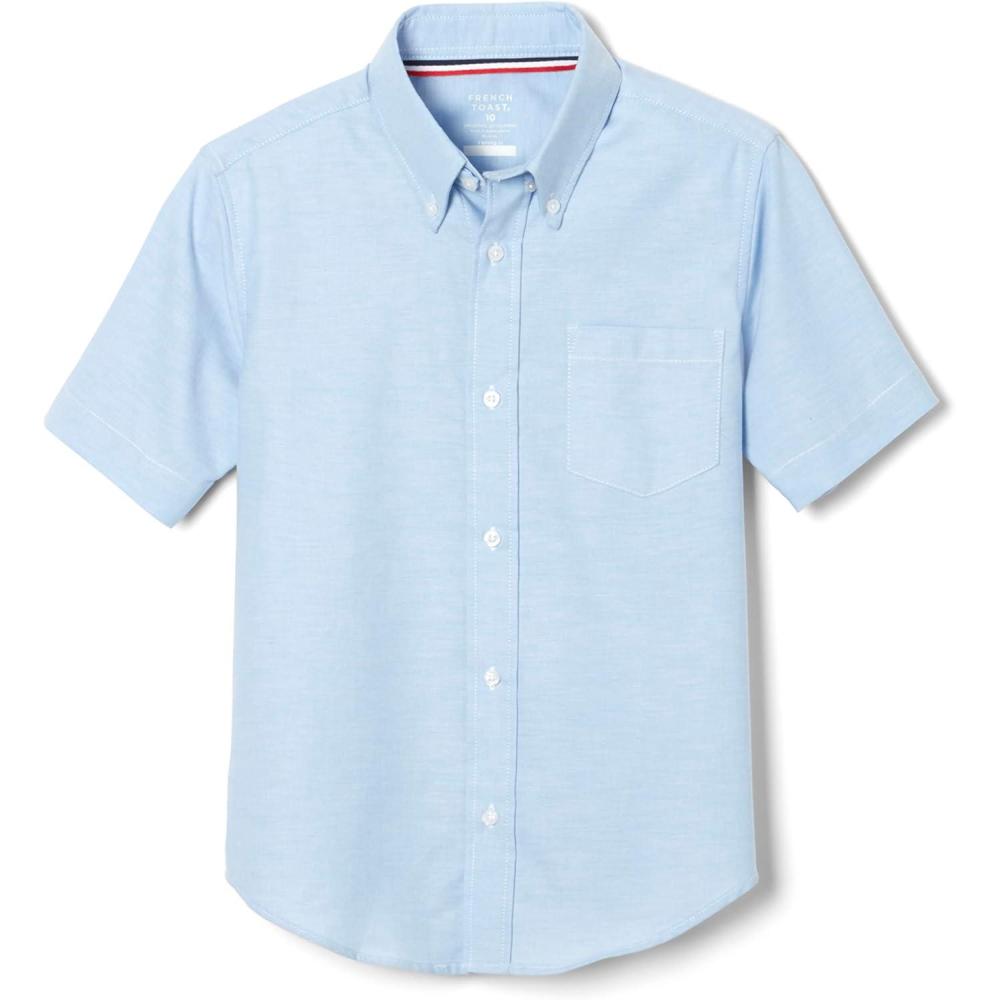 French Toast Little Boys’ Short Sleeve Oxford Dress Shirt(Light Blue)