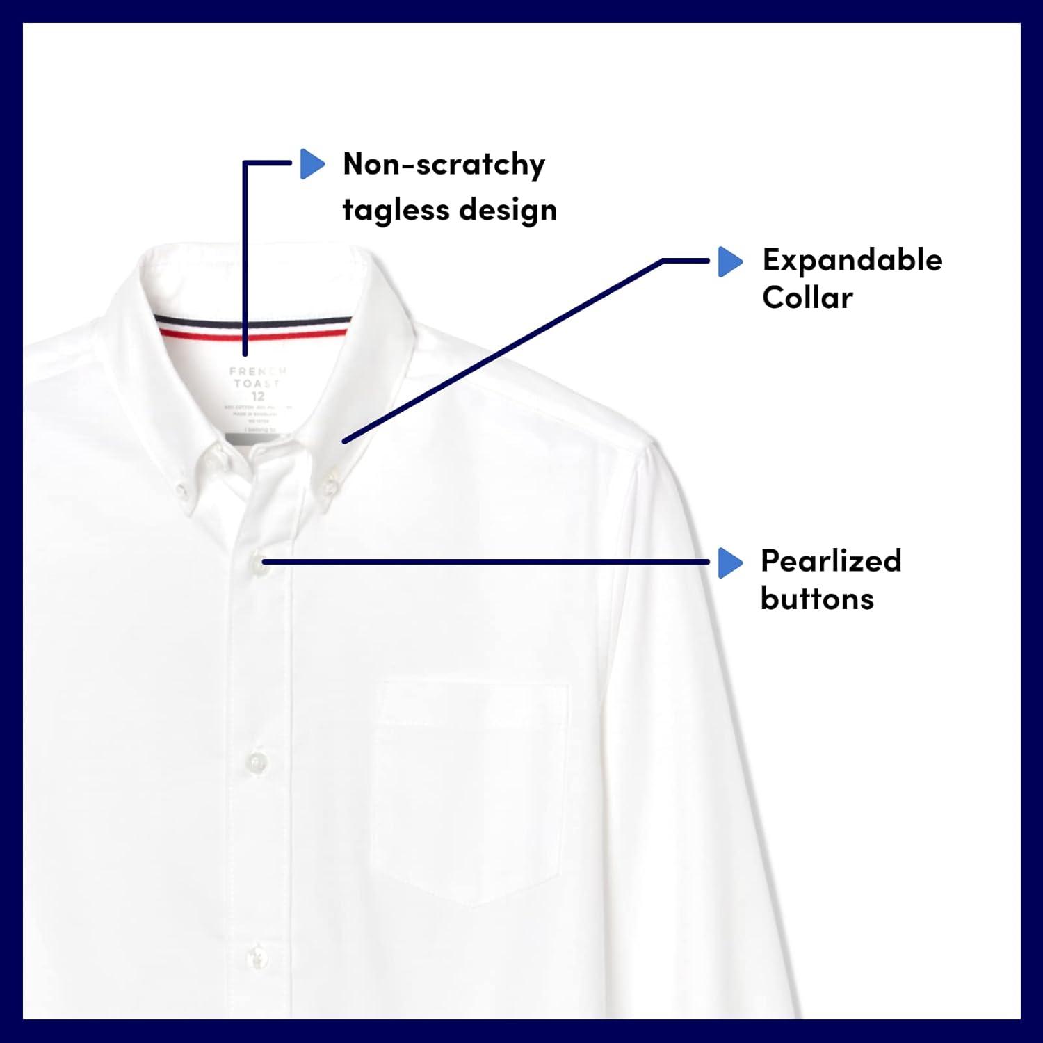 French Toast Little Boys’ Short Sleeve Oxford Dress Shirt(Light Blue)