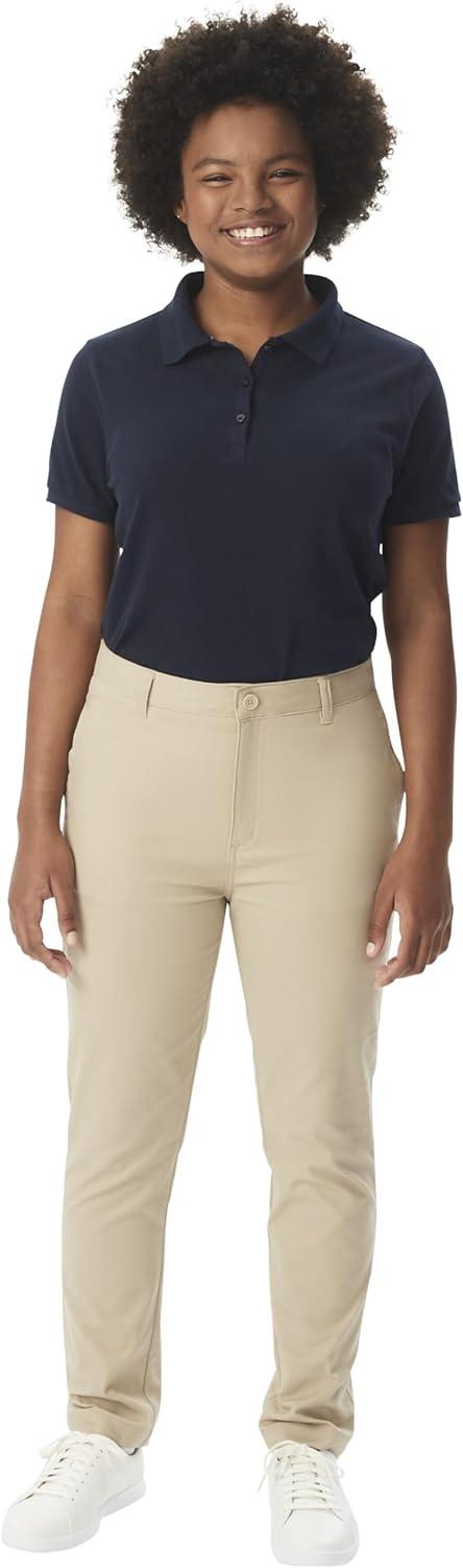 French Toast Women’s Cotton Blend Stretch Pique Short Sleeve Polo Shirt(Navy)