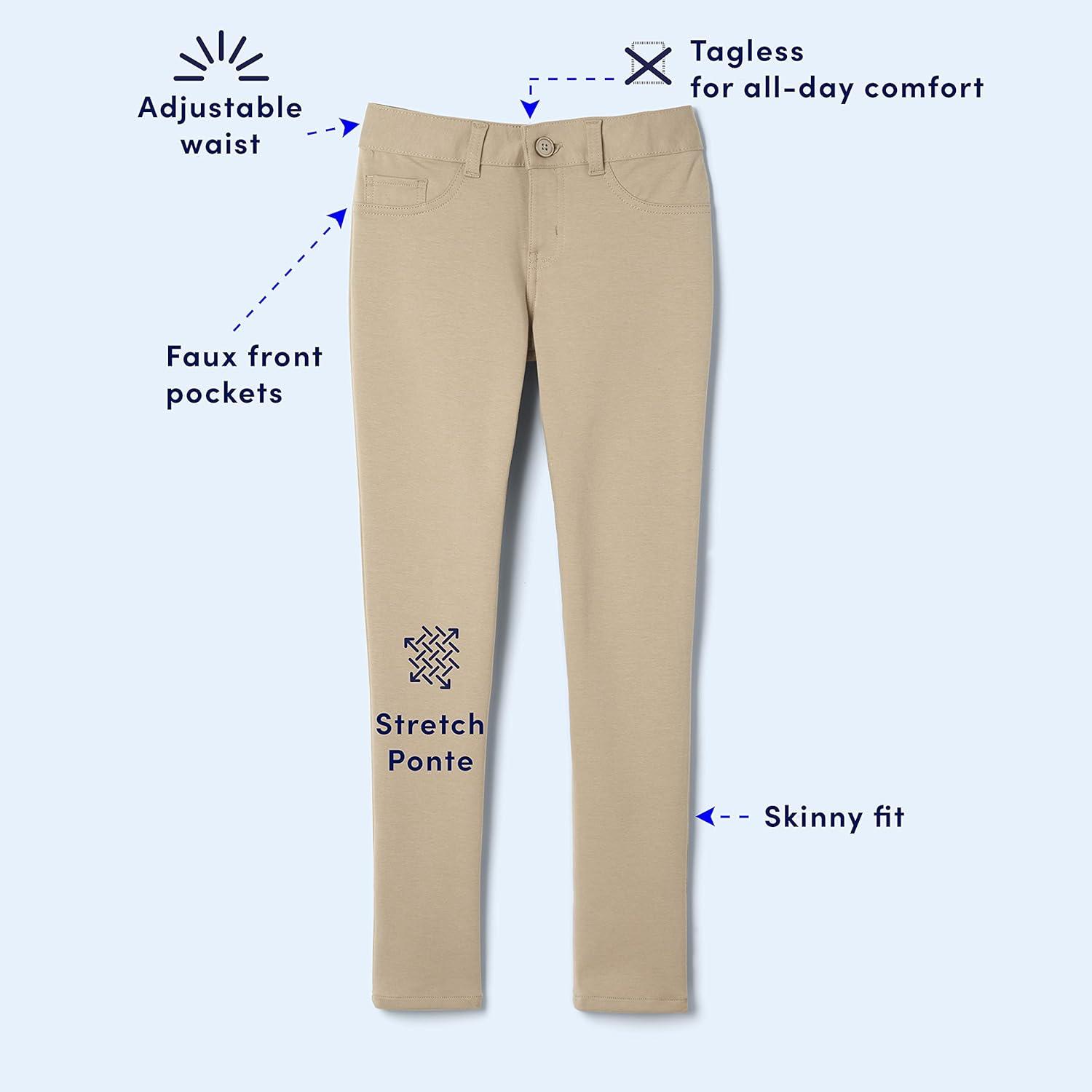 French Toast Women’s Junior’s Skinny Fit Stretch Ponte Pant(Navy)