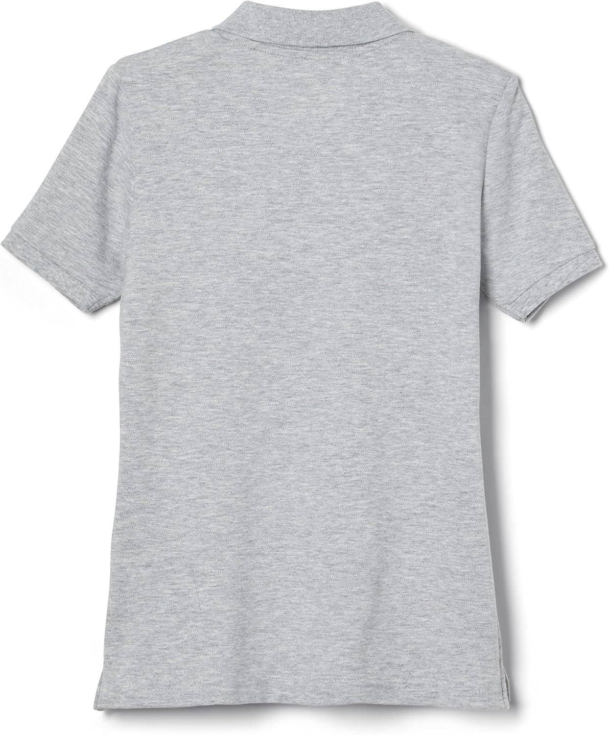 French Toast Women’s Cotton Blend Stretch Pique Short Sleeve Polo Shirt(Grey)