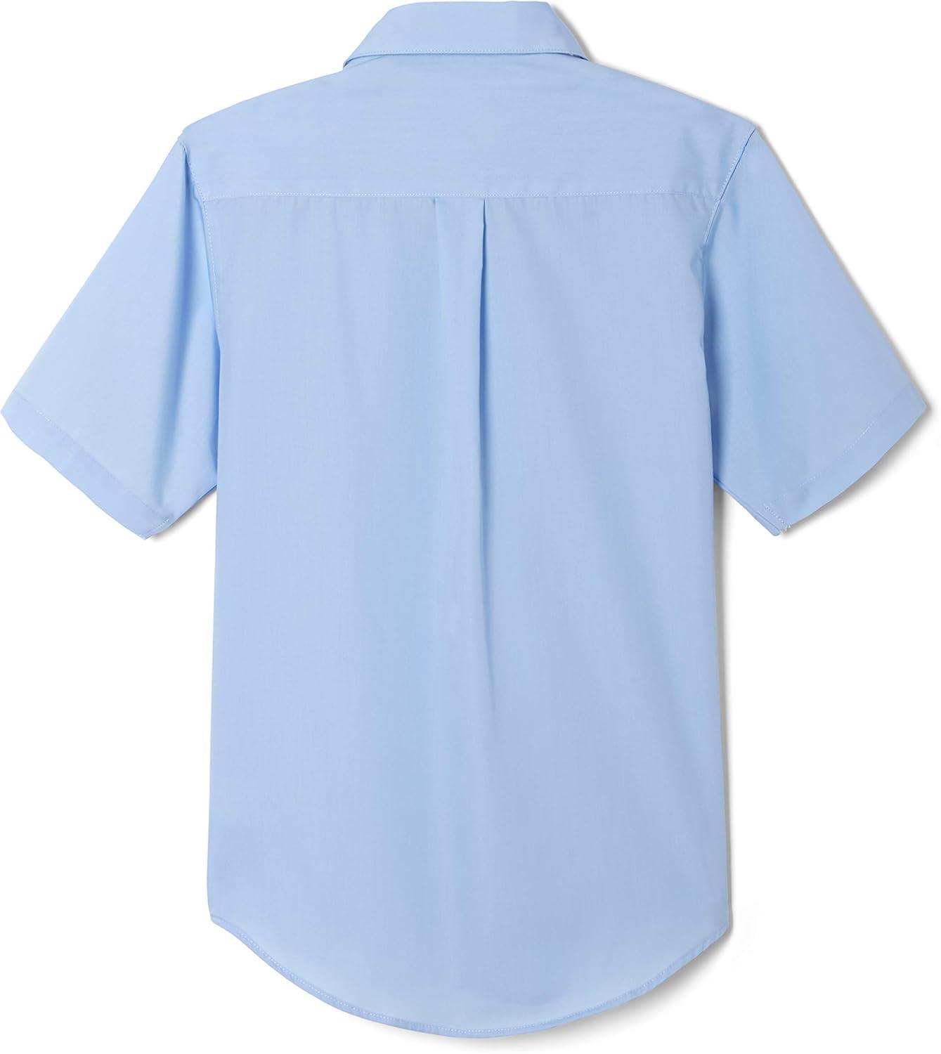 French Toast Boys Short Sleeve Classic Poplin Dress Shirt(Light Blue)