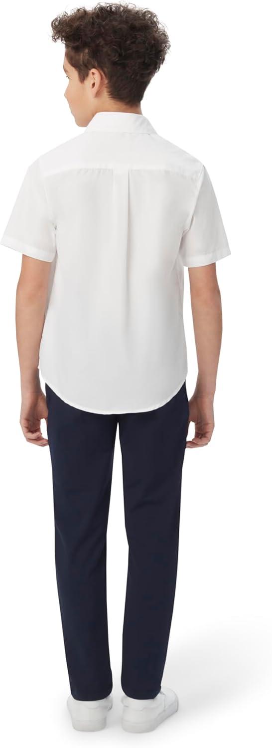 French Toast Boys Short Sleeve Classic Poplin Dress Shirt(Light Blue)