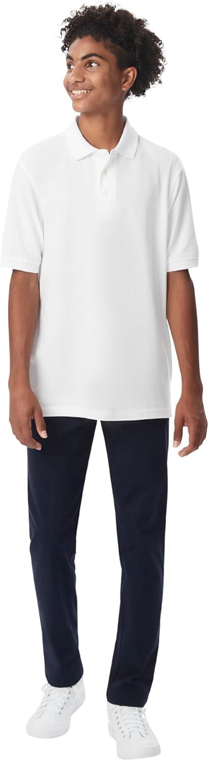 French Toast Boys’ Short Sleeve Pique Polo T-Shirt(White)