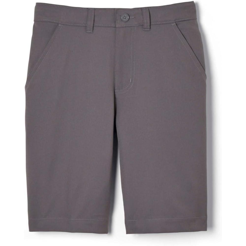 French Toast Men’s Moisture Wicking Flat Front Stretch Microfiber Performance Short(Grey)