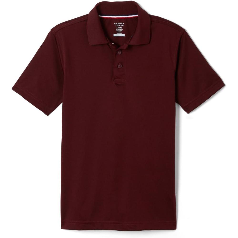 French Toast Unisex Adult Moisture Wicking Sport Polo(Burgundy)