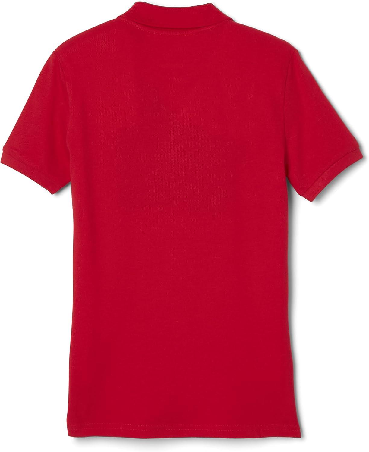 French Toast Women’s Cotton Blend Stretch Pique Short Sleeve Polo Shirt(Red)