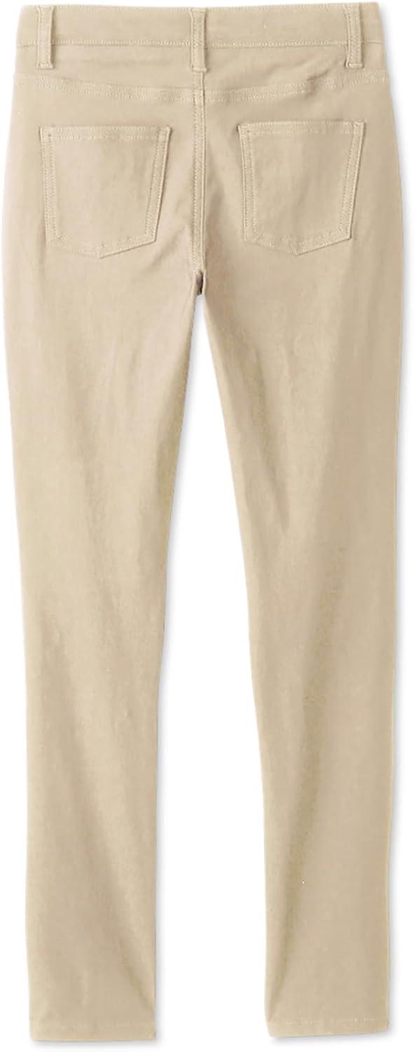 French Toast Women’s Super Stretch Skinny Uniform Pants with Pockets(Khaki)