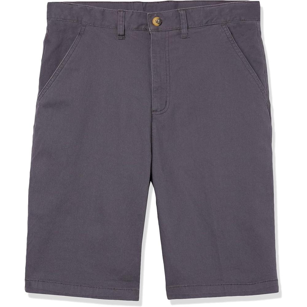 French Toast Boys’ Flat Front Stretch Short(Heather Gray)