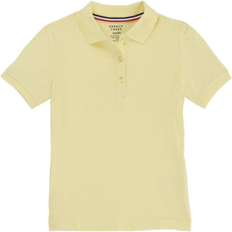 French Toast Little Girls’ Short Sleeve Stretch Pique Polo(Yellow)