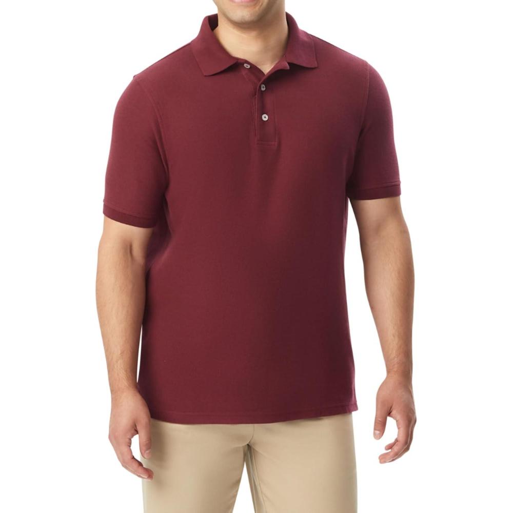 French Toast Unisex Adult Pique Polo (Standard & Husky)(Burgundy)