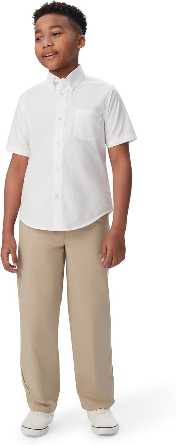 French Toast Little Boys’ Short Sleeve Oxford Dress Shirt(Yellow)
