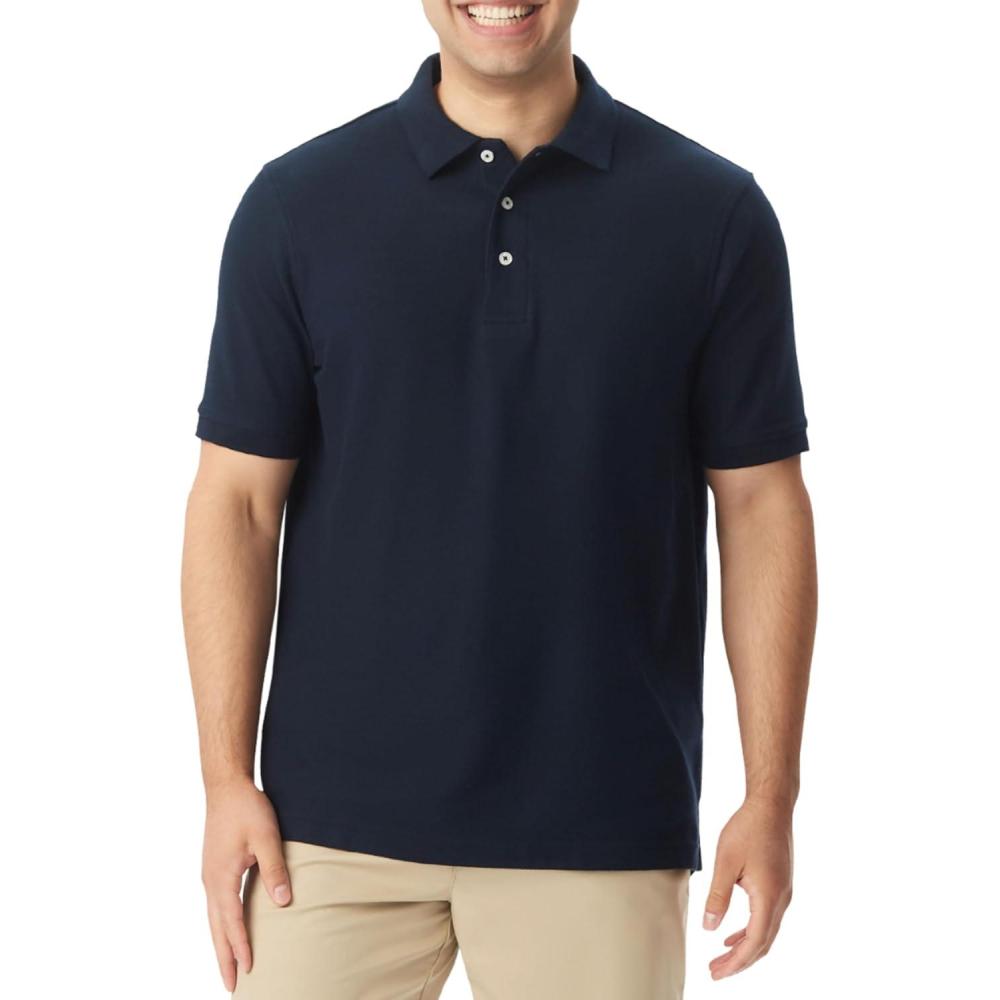 French Toast Boys’ Short Sleeve Pique Polo T-Shirt(Navy)