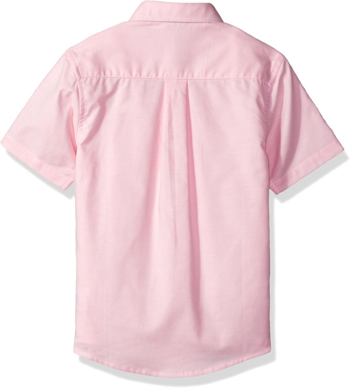 French Toast Little Boys’ Short Sleeve Oxford Dress Shirt(Pink)