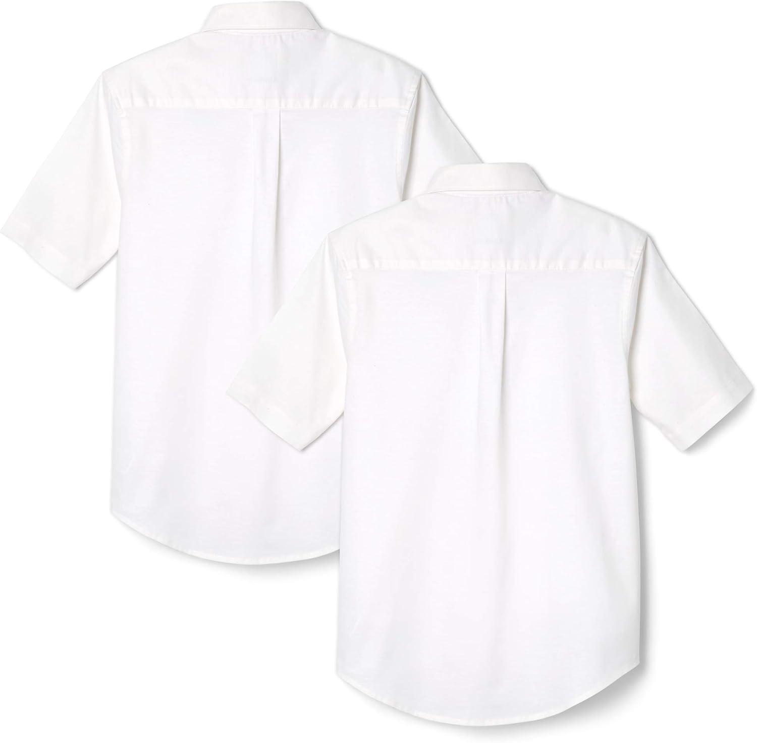 French Toast Men’s Short Sleeve Poplin Dress Shirt(2pk White)
