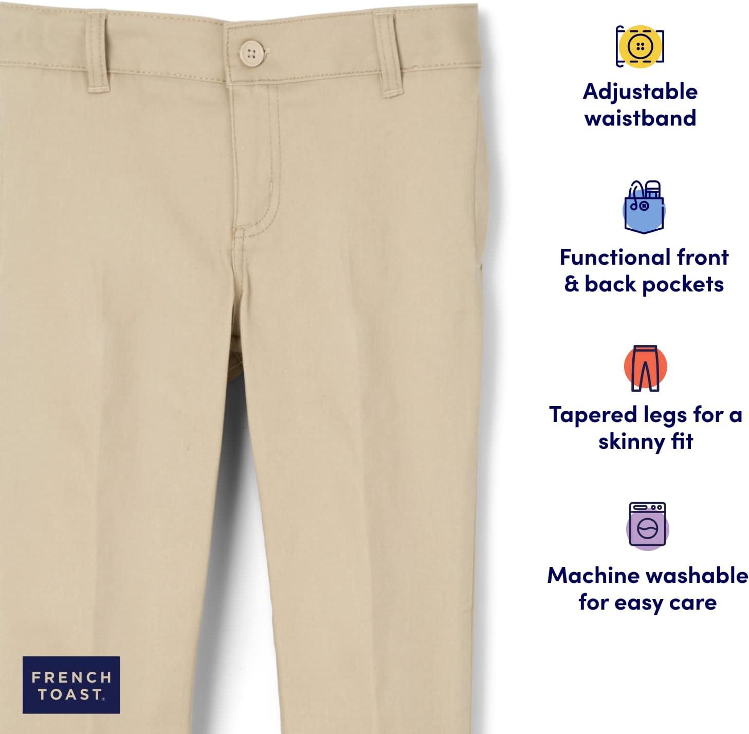 French Toast Girls Adjustable Waist Stretch Twill Skinny Pant (Standard & Plus)(Khaki)