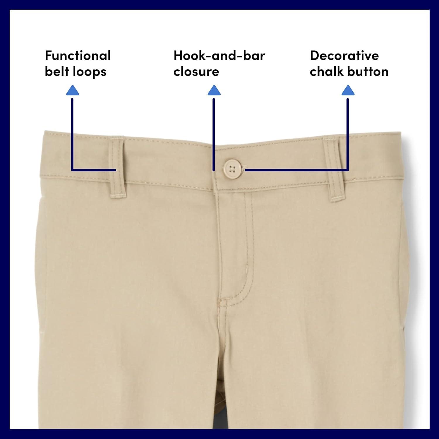 French Toast Girls Adjustable Waist Stretch Twill Skinny Pant (Standard & Plus)(Khaki)