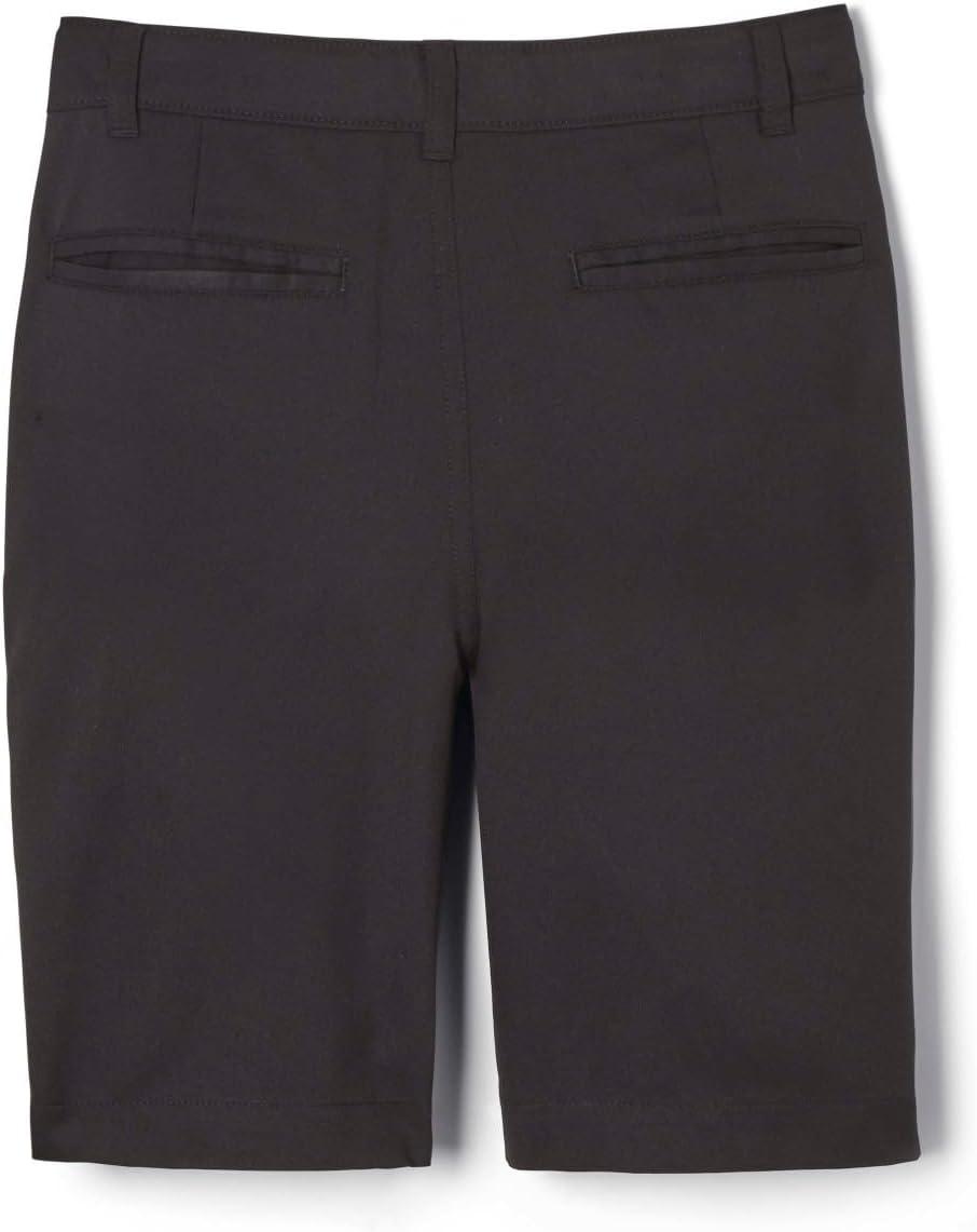 French Toast Men’s Moisture Wicking Flat Front Stretch Microfiber Performance Short(Black)