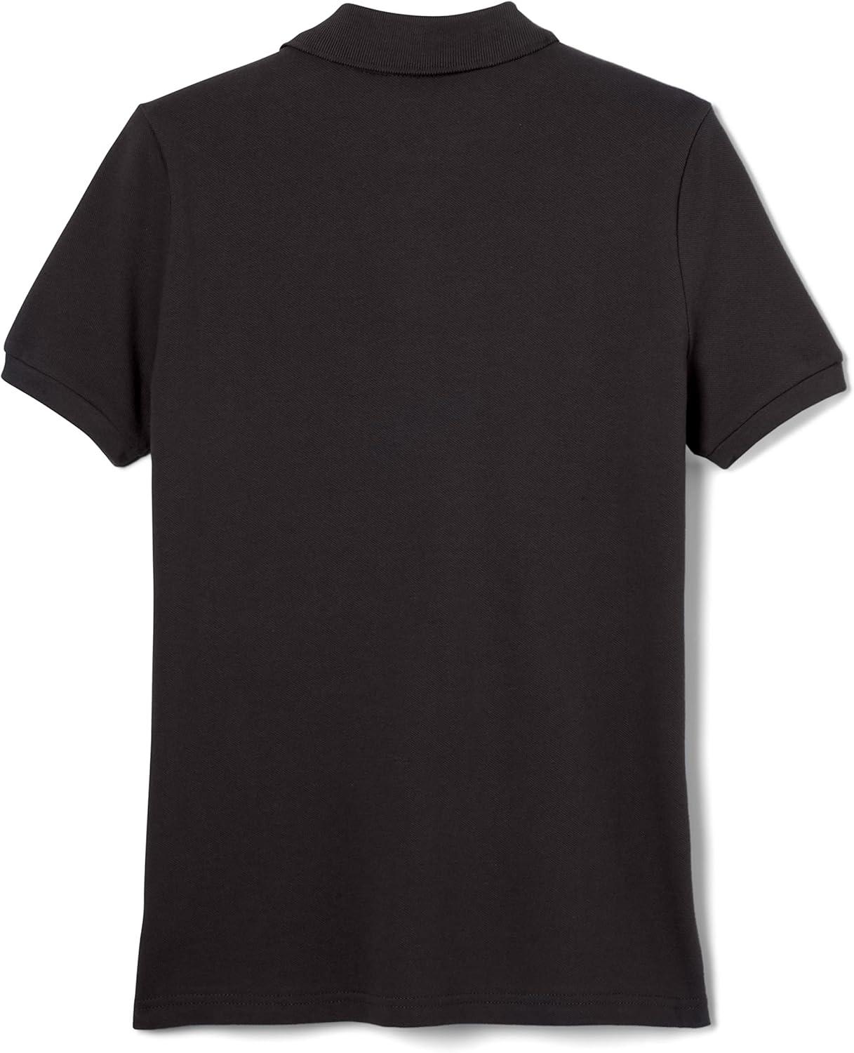 French Toast Women’s Cotton Blend Stretch Pique Short Sleeve Polo Shirt(Black)