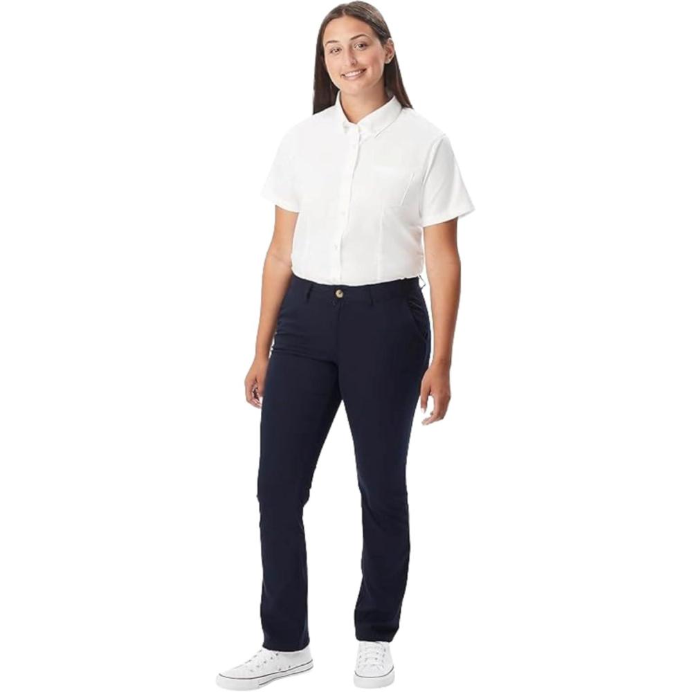 French Toast Womens’ Teen and Young Women’s Straight Fit Stretch Twill Pant(Navy)