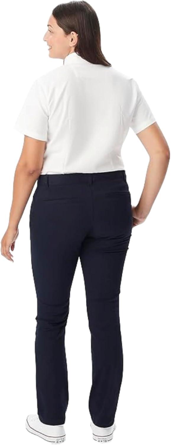 French Toast Womens’ Teen and Young Women’s Straight Fit Stretch Twill Pant(Navy)