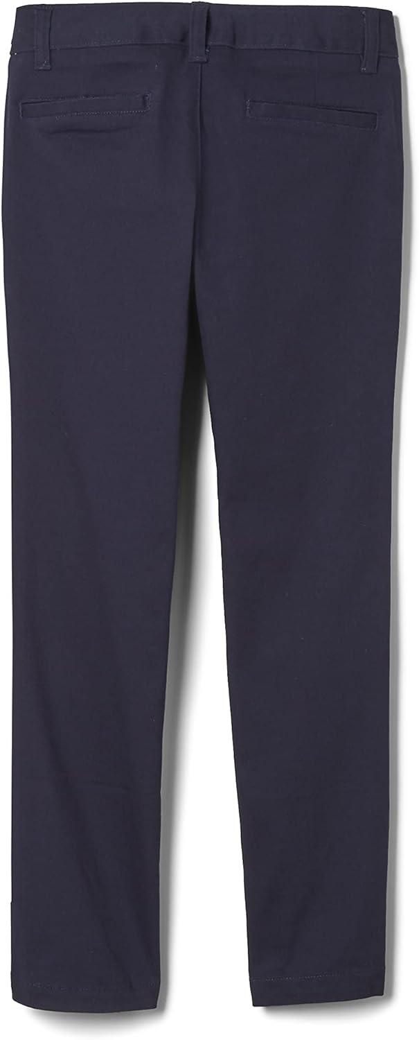 French Toast Womens’ Teen and Young Women’s Straight Fit Stretch Twill Pant(Navy)