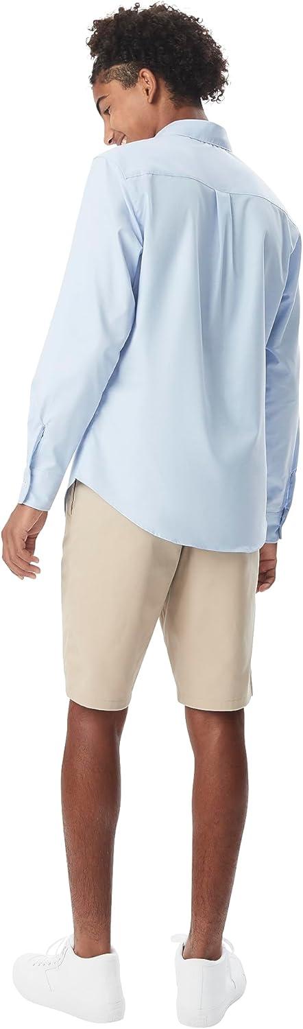 French Toast Men’s Flat Front Stretch Twill Short(Khaki)