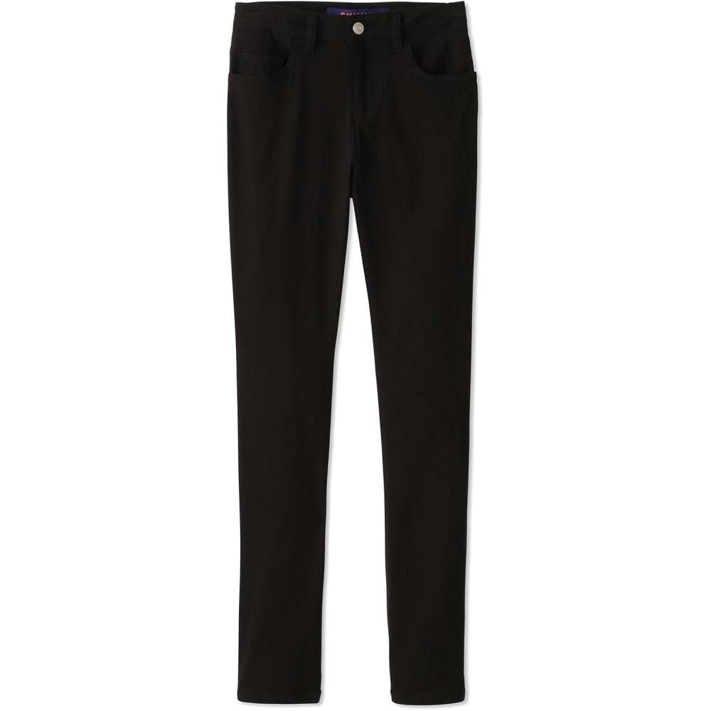 French Toast Women’s Super Stretch Skinny Uniform Pants with Pockets(Black)