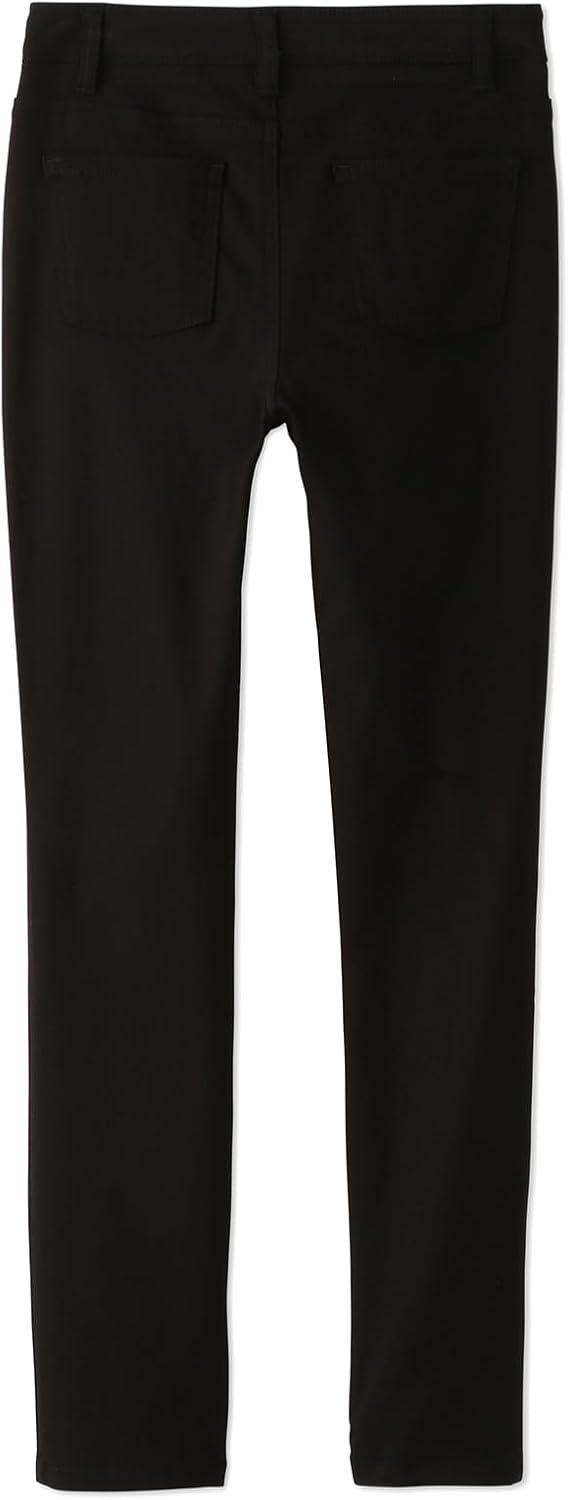 French Toast Women’s Super Stretch Skinny Uniform Pants with Pockets(Black)