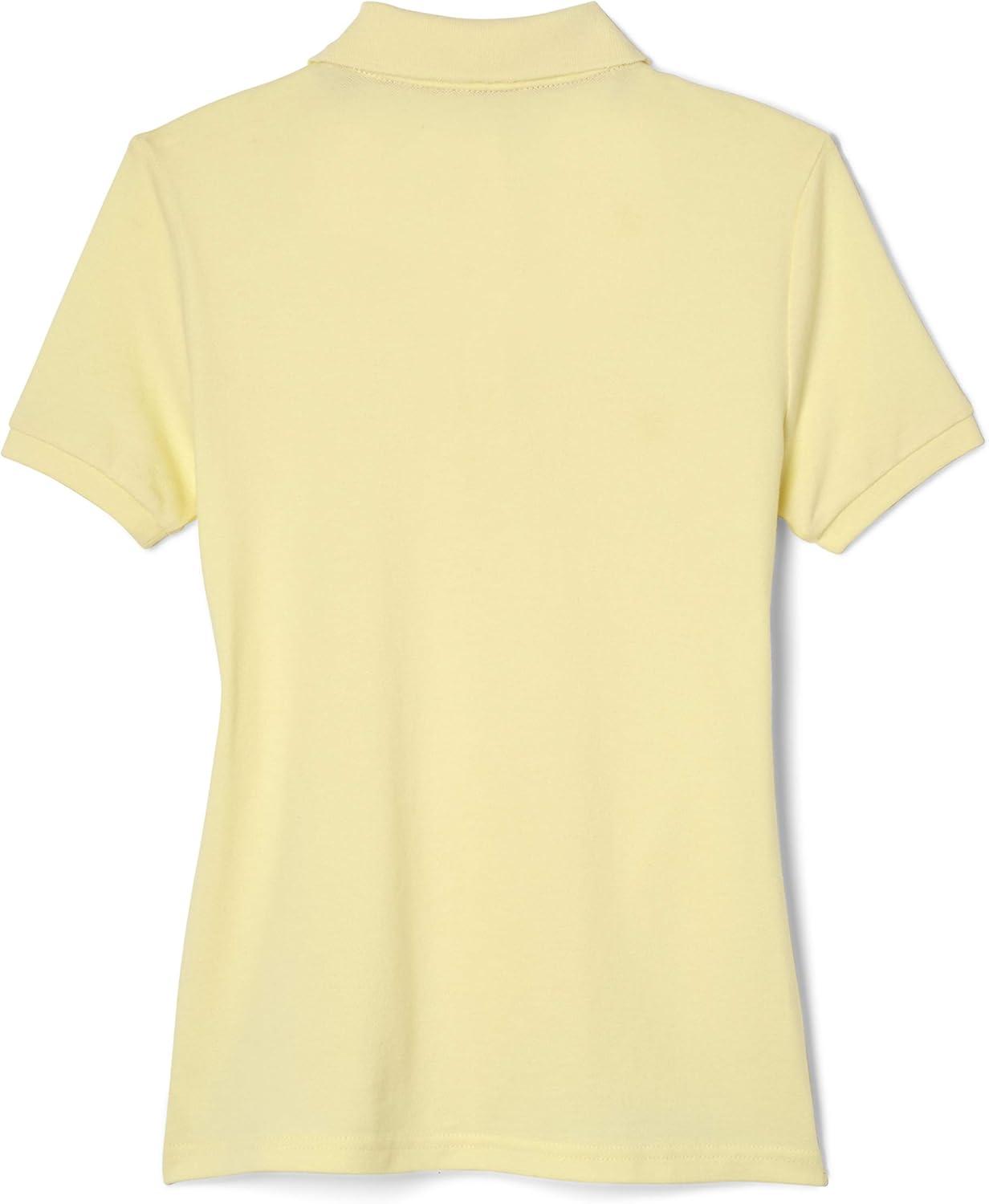 French Toast Women’s Cotton Blend Stretch Pique Short Sleeve Polo Shirt(Yellow)