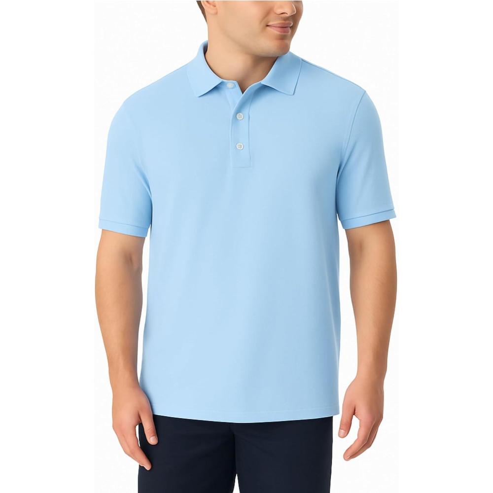 French Toast Unisex Adult Pique Polo (Standard & Husky)(Light Blue)
