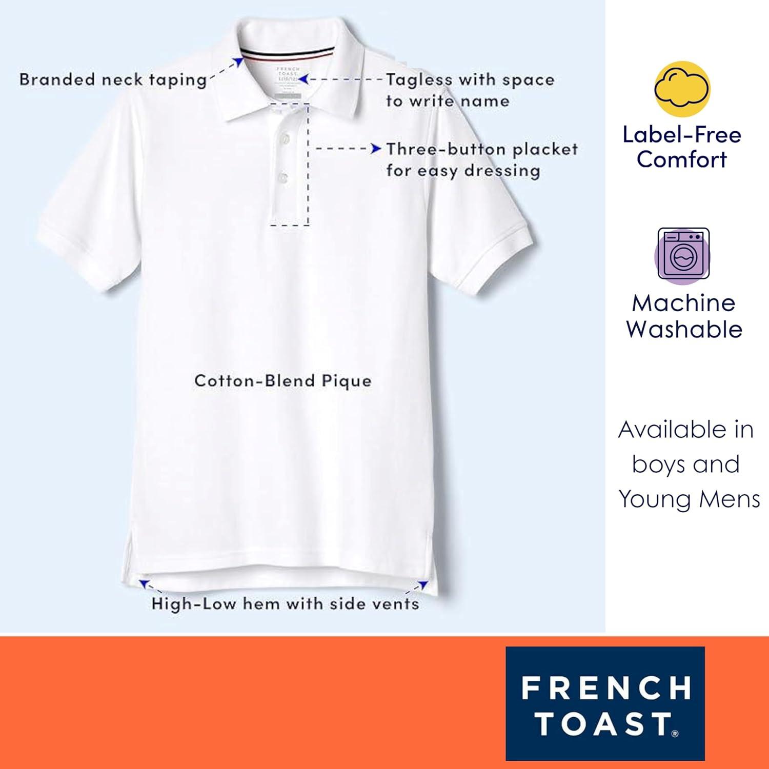 French Toast Unisex Adult Pique Polo (Standard & Husky)(Light Blue)