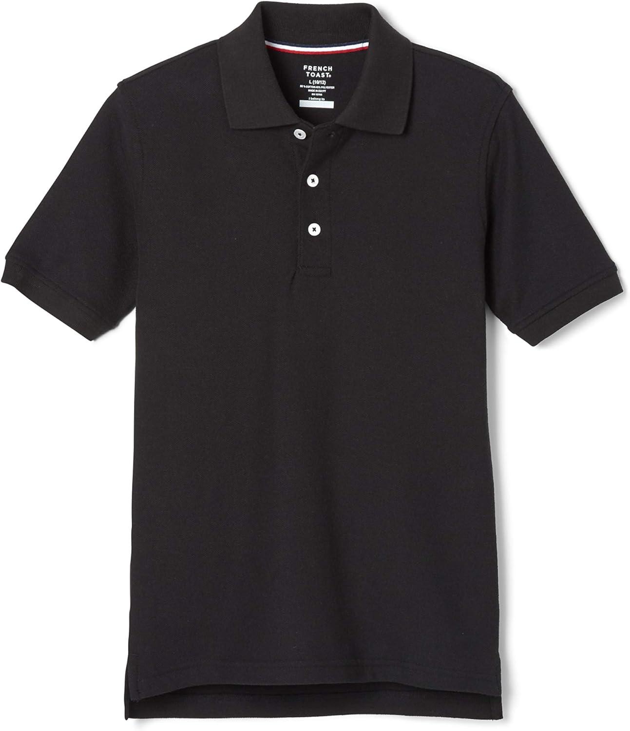 French Toast Unisex Adult Pique Polo (Standard & Husky)(Black)