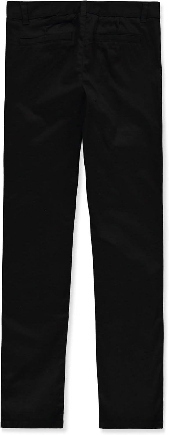 French Toast Womens’ Teen and Young Women’s Straight Fit Stretch Twill Pant(Black)