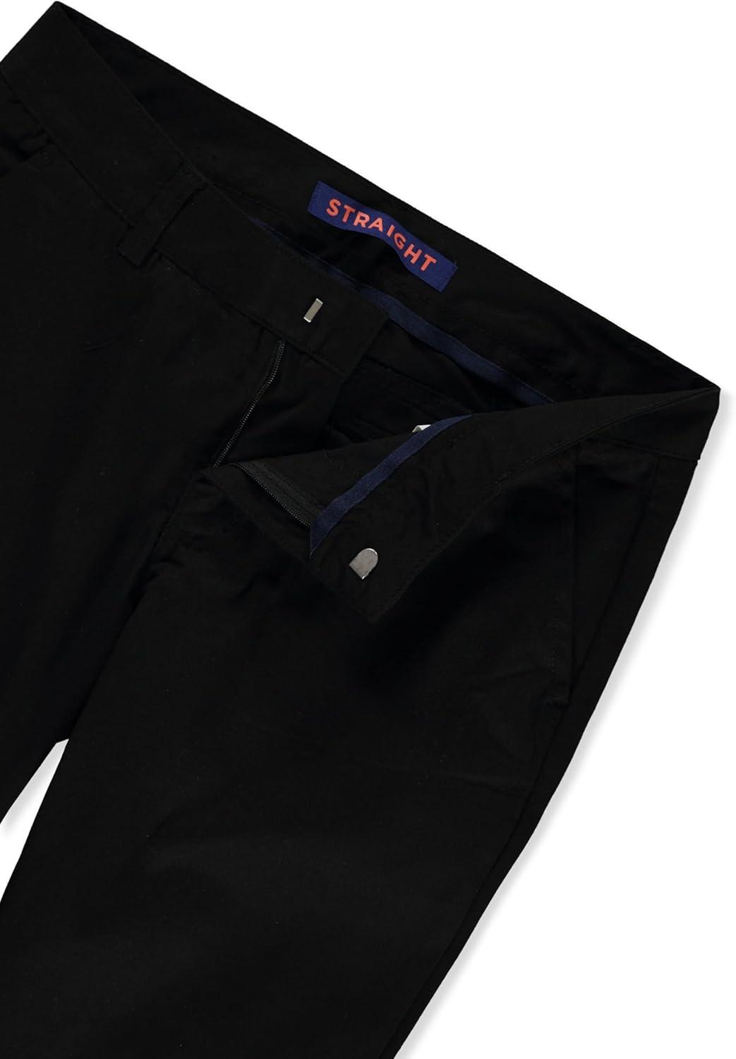 French Toast Womens’ Teen and Young Women’s Straight Fit Stretch Twill Pant(Black)