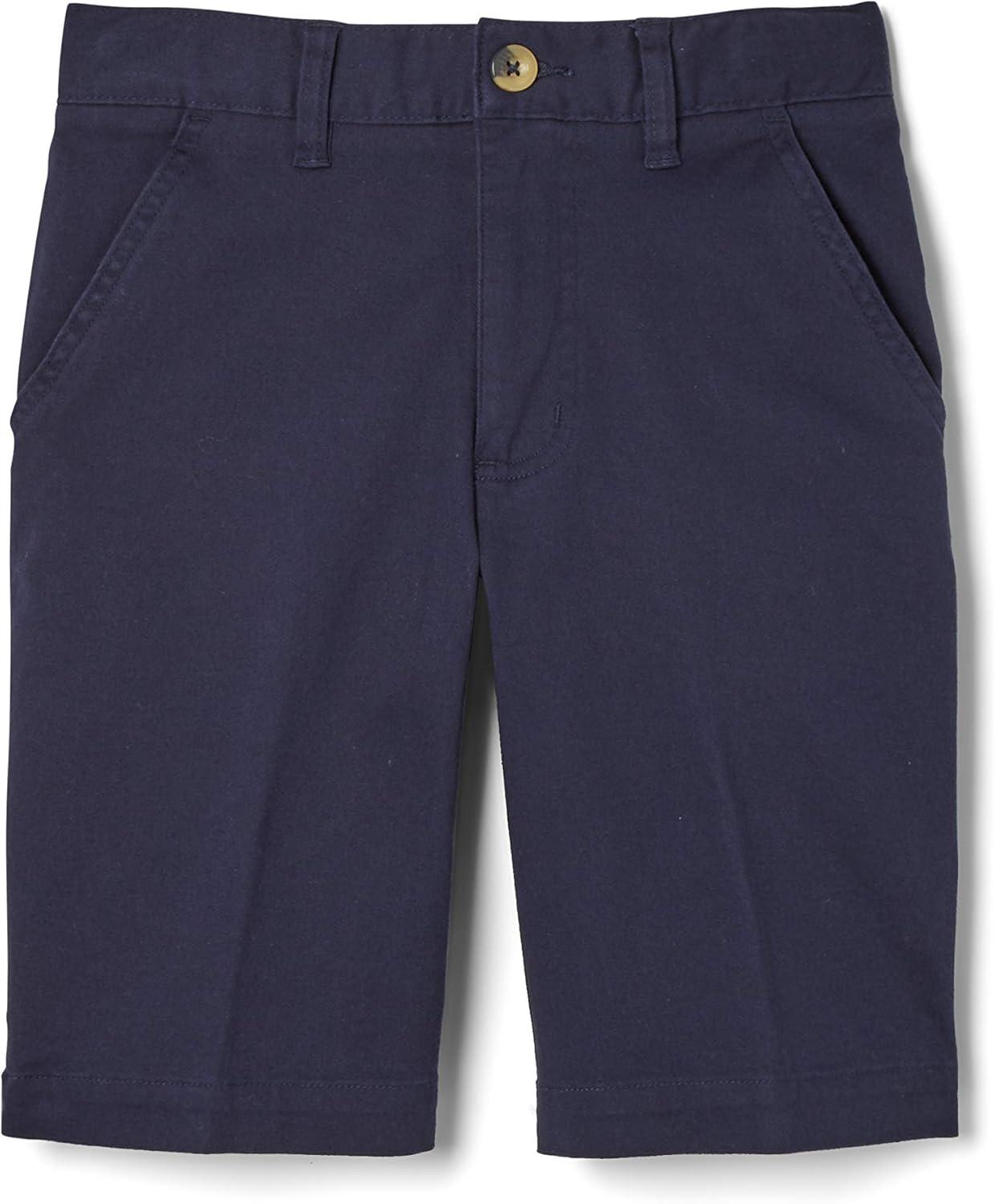 French Toast Boys’ Flat Front Stretch Short(Navy)