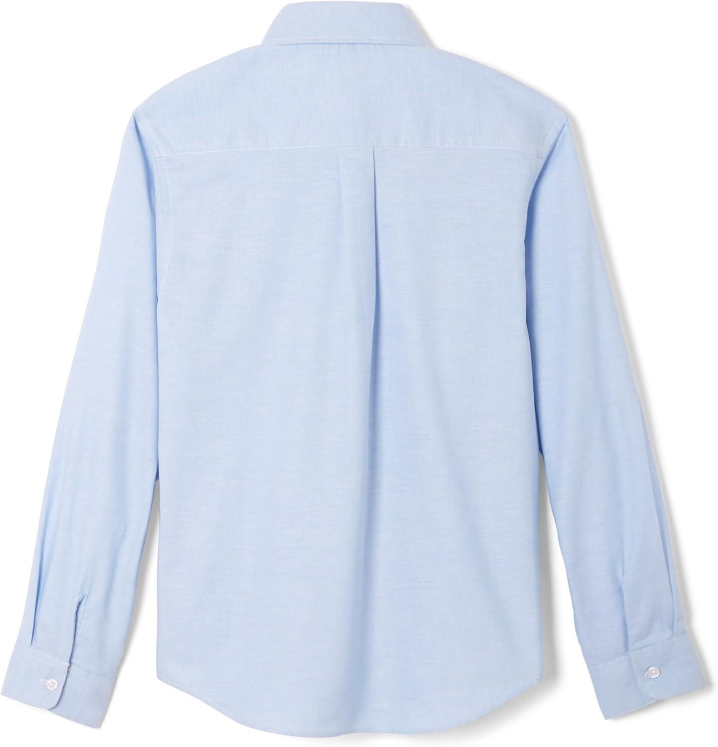 French Toast Young Mens Long Sleeve Oxford Shirt(Light Blue)