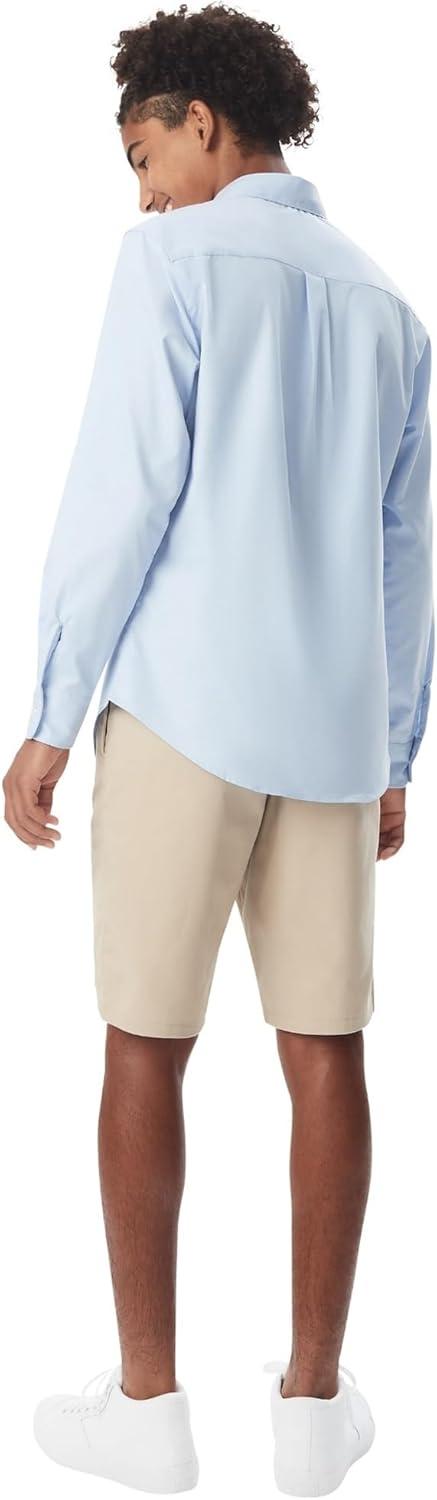 French Toast Young Mens Long Sleeve Oxford Shirt(Light Blue)