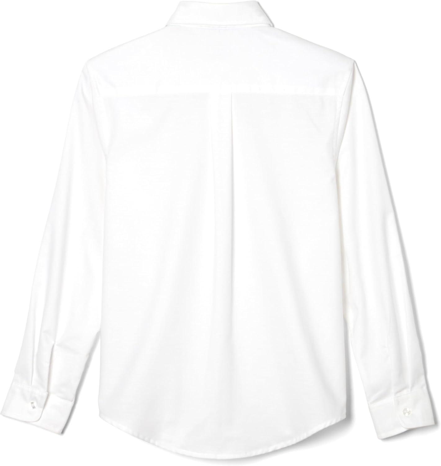 French Toast Young Mens Long Sleeve Oxford Shirt(White)