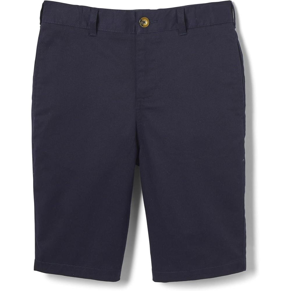 French Toast Men’s Flat Front Stretch Twill Short(Navy)