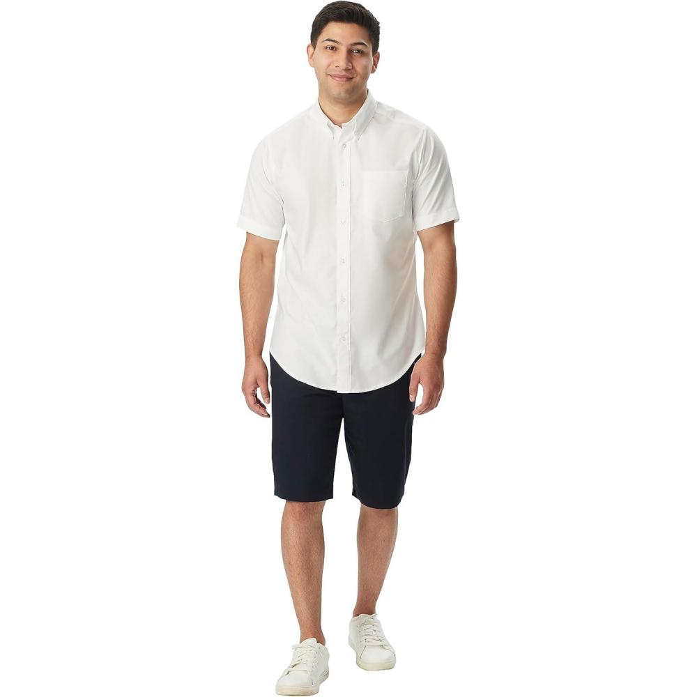 French Toast Little Boys’ Short Sleeve Oxford Dress Shirt(White)