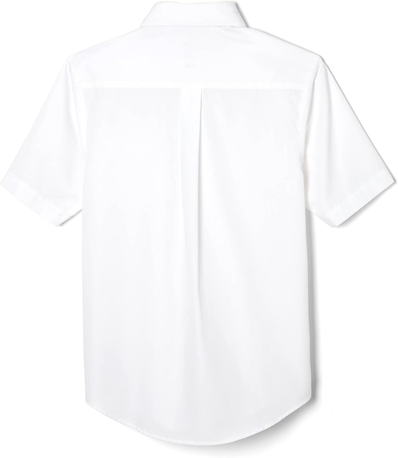 French Toast Men’s Short Sleeve Poplin Dress Shirt(White)