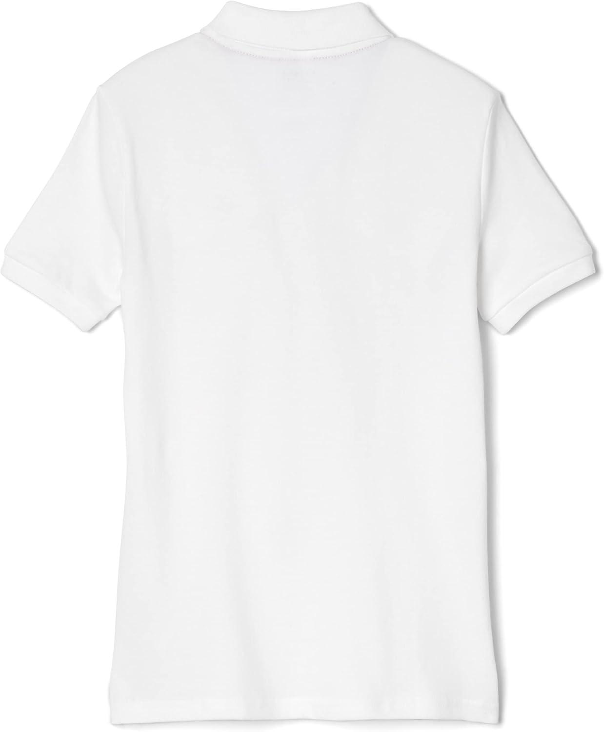 French Toast Women’s Cotton Blend Stretch Pique Short Sleeve Polo Shirt(White)