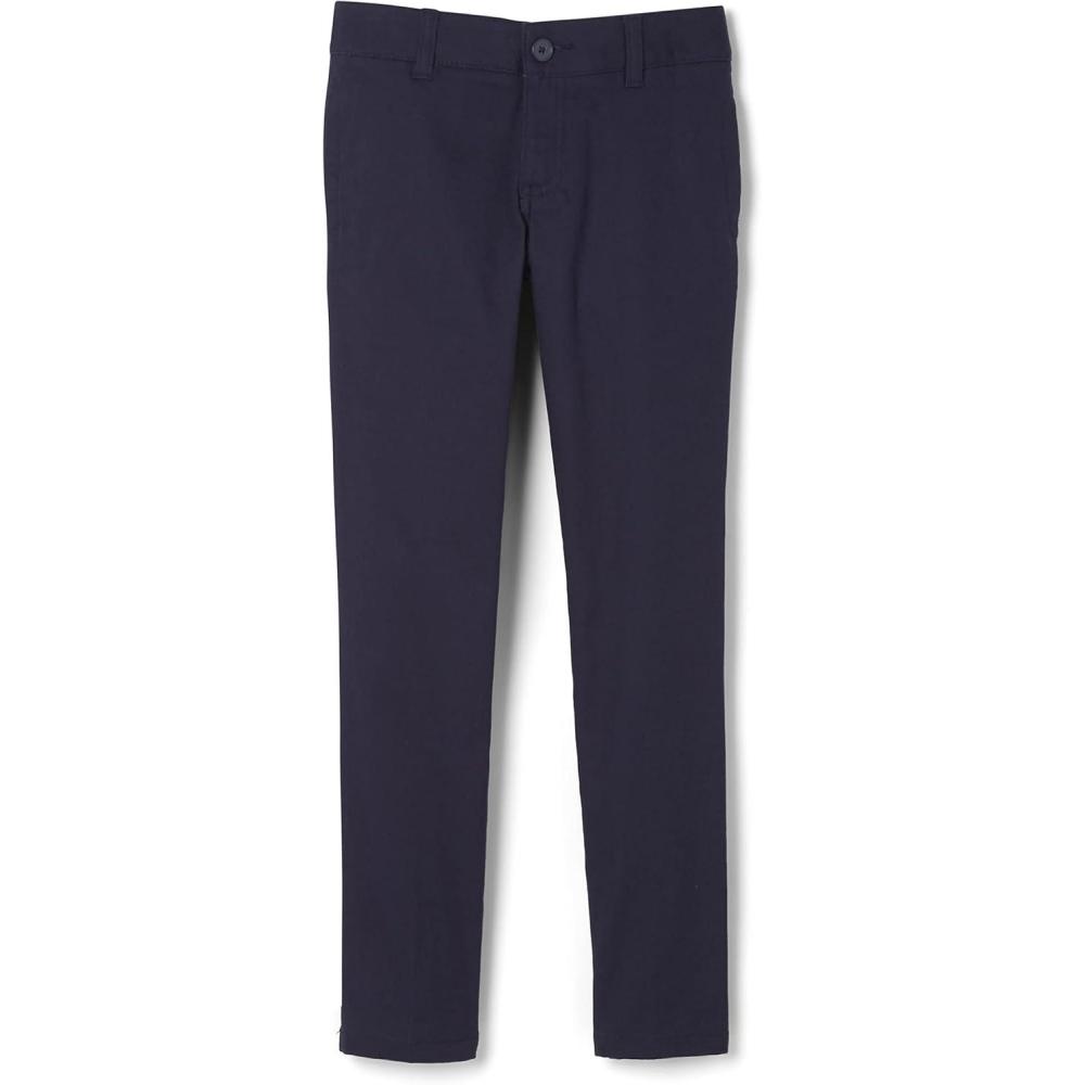French Toast Girls Adjustable Waist Stretch Twill Skinny Pant (Standard & Plus)(Navy)