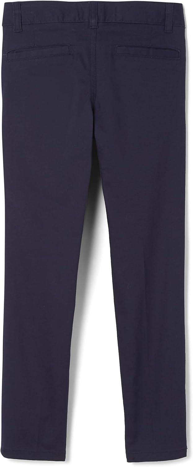 French Toast Girls Adjustable Waist Stretch Twill Skinny Pant (Standard & Plus)(Navy)