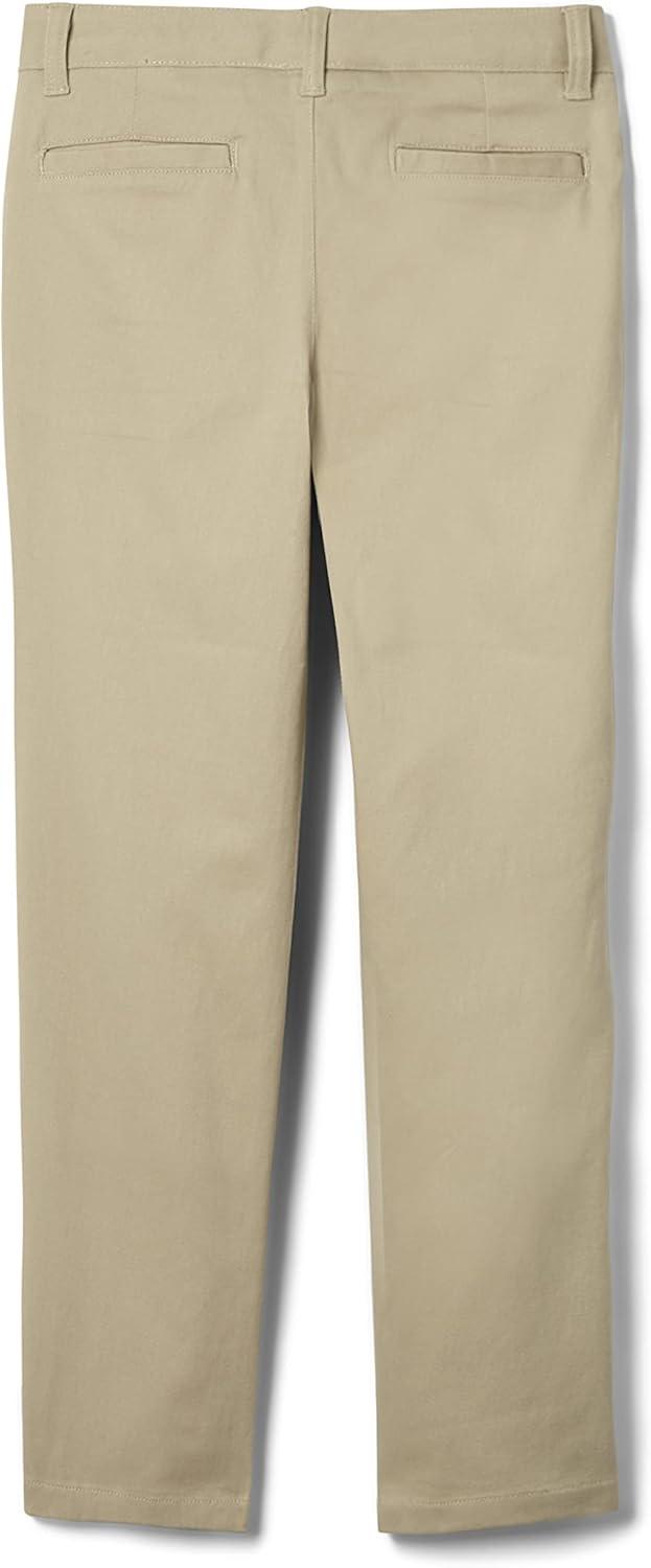 French Toast Womens’ Teen and Young Women’s Straight Fit Stretch Twill Pant(Khaki)