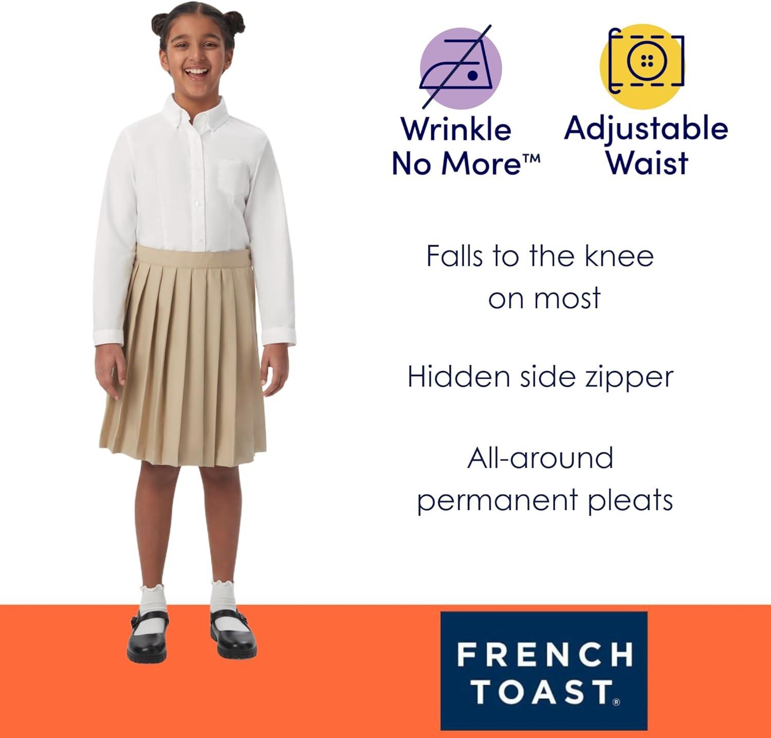 French Toast Girls’ Pleated Skirt(Khaki)