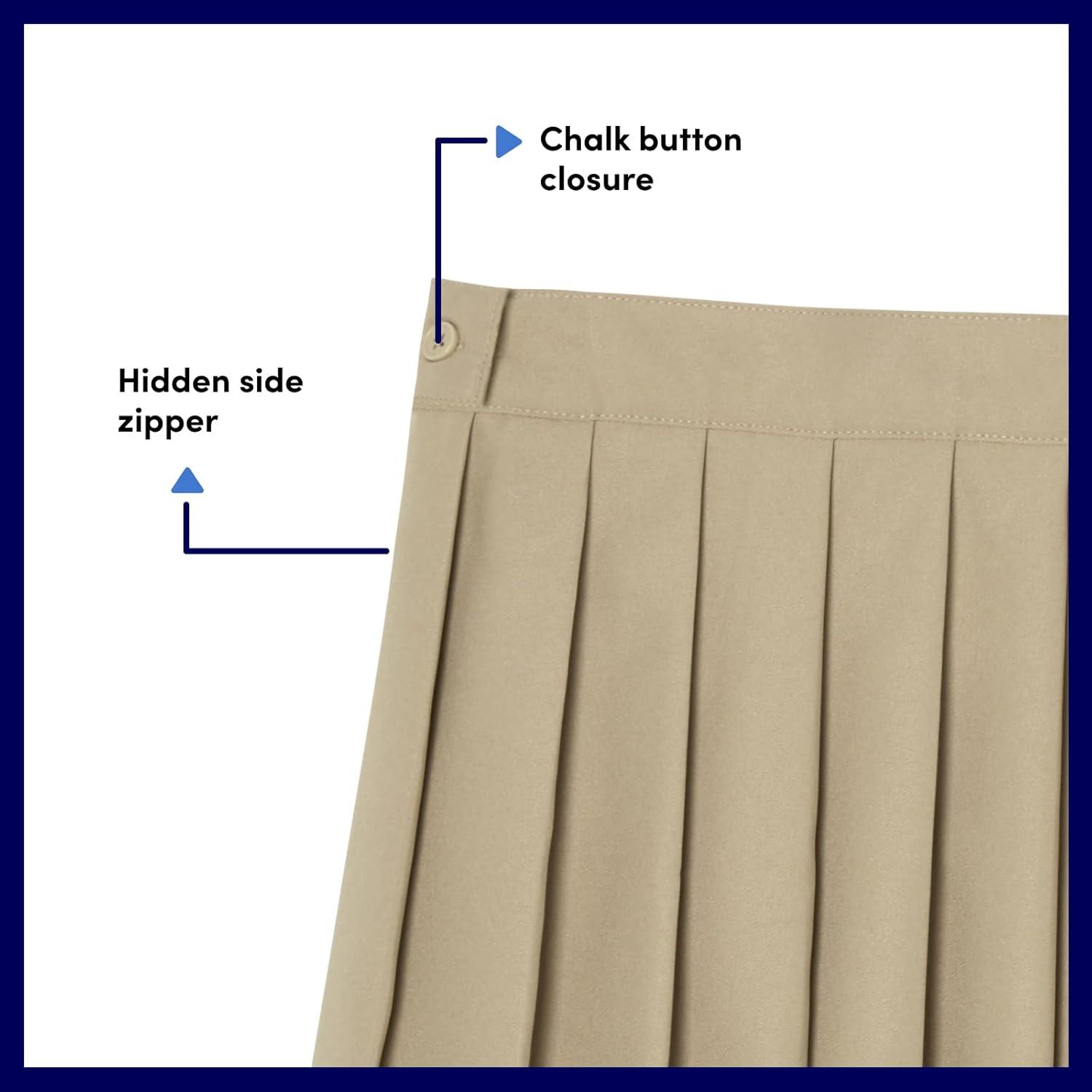 French Toast Girls’ Pleated Skirt(Khaki)