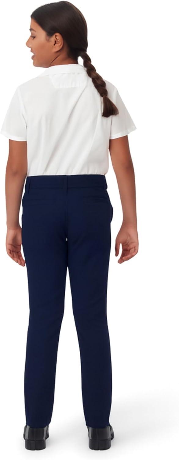 French Toast Girls’ Slim Fit Stretch Twill Pant(Navy)
